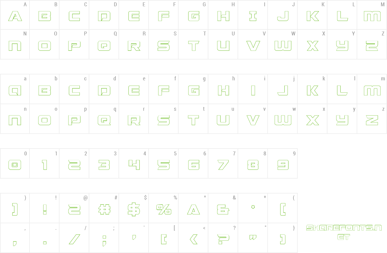 Font Starduster Shadow preview