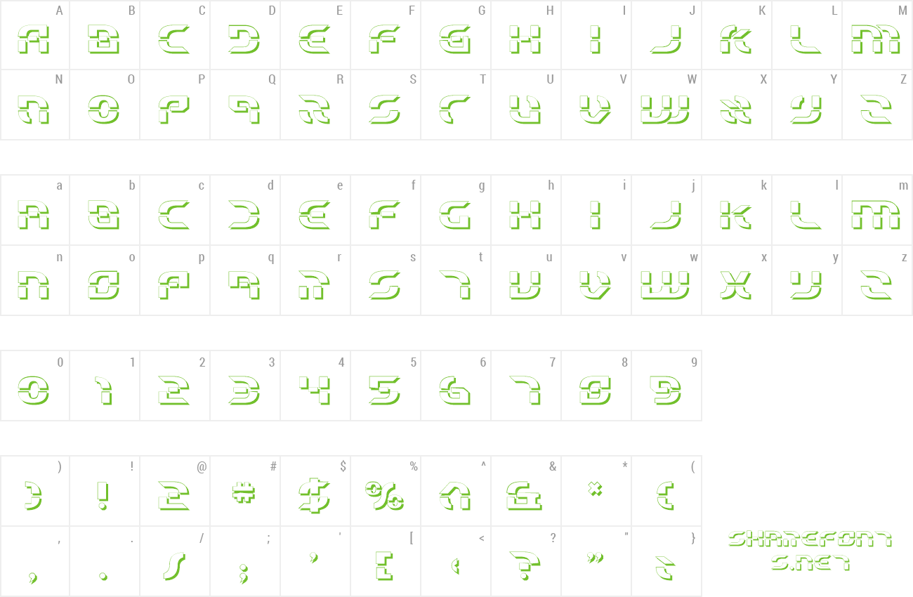 Font Starfighter Beta 3D preview