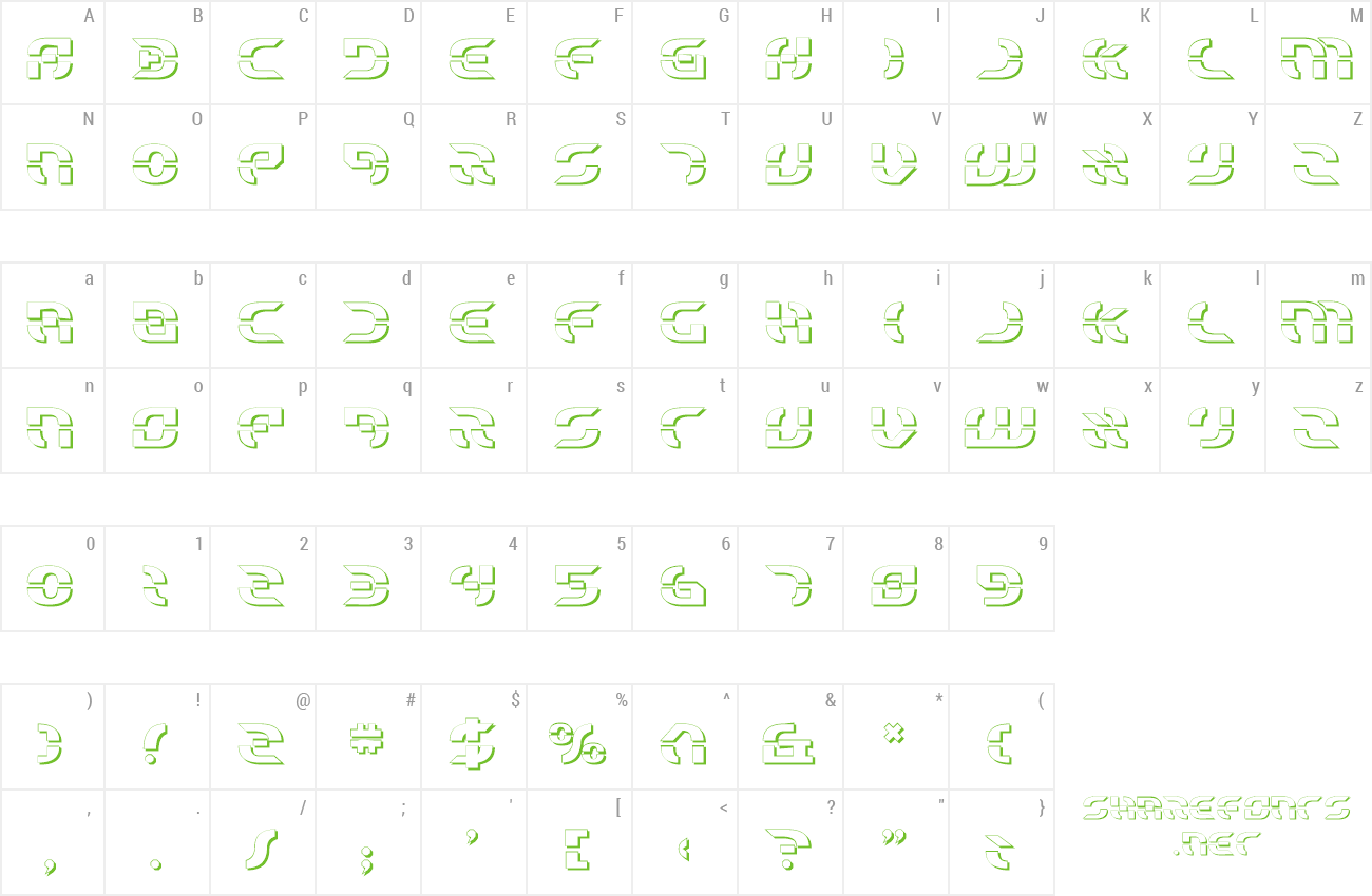 Font Starfighter Shadow preview