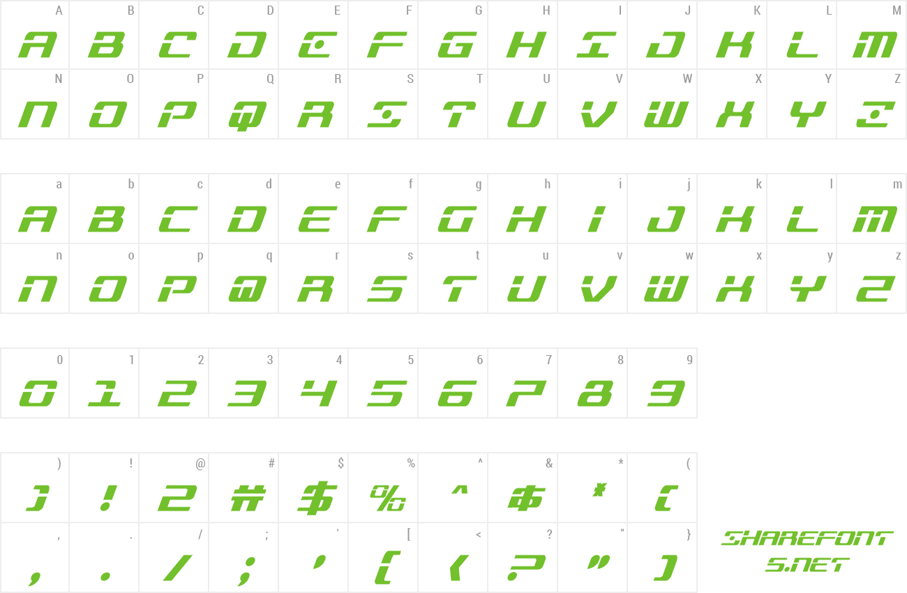 Font Troopers Condensed Italic preview