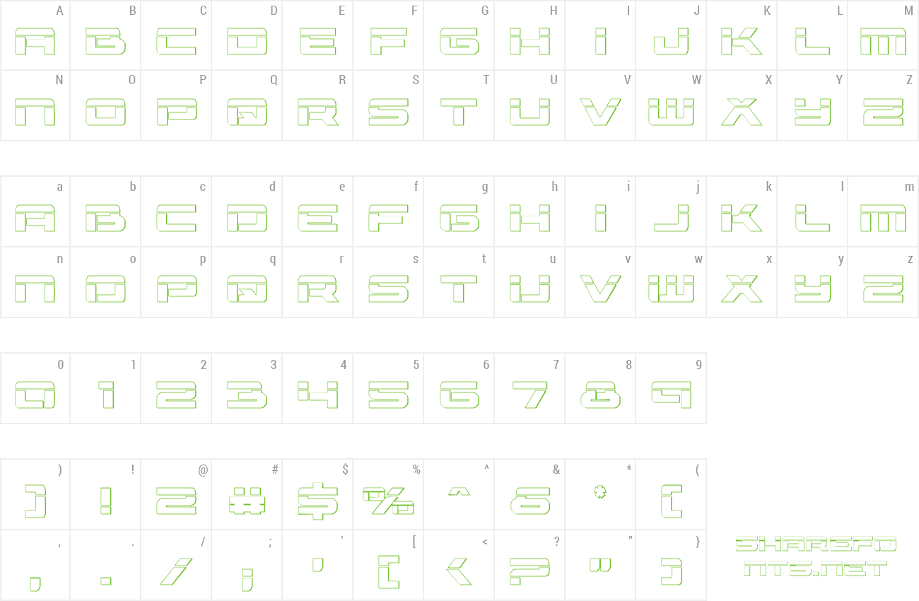 Font Vorpal 3D preview