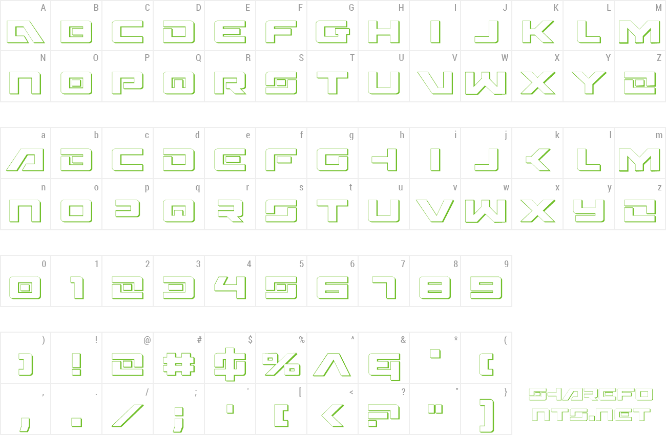 Font Wildcard 3D preview