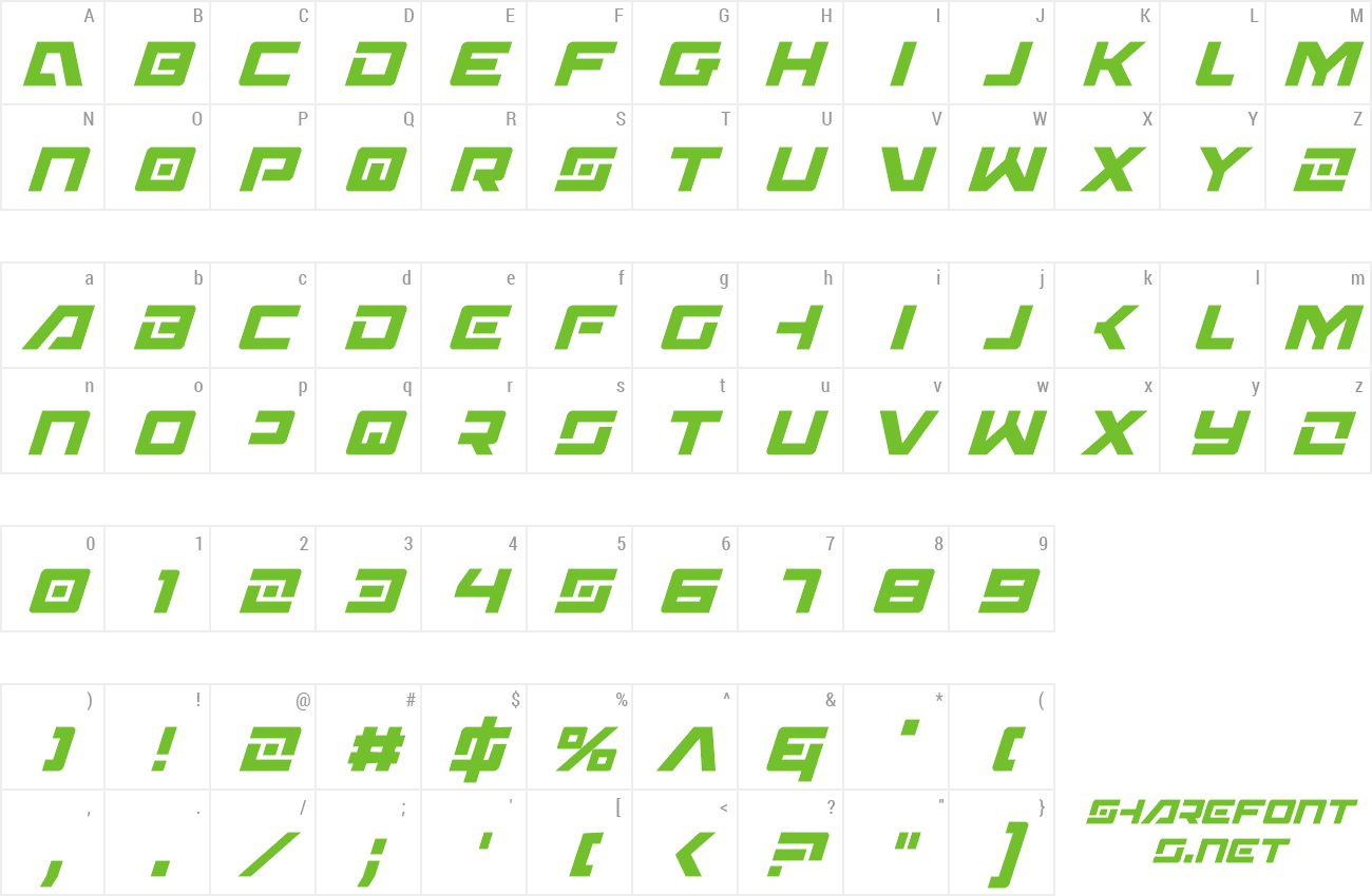 Font Wildcard Condensed Italic preview