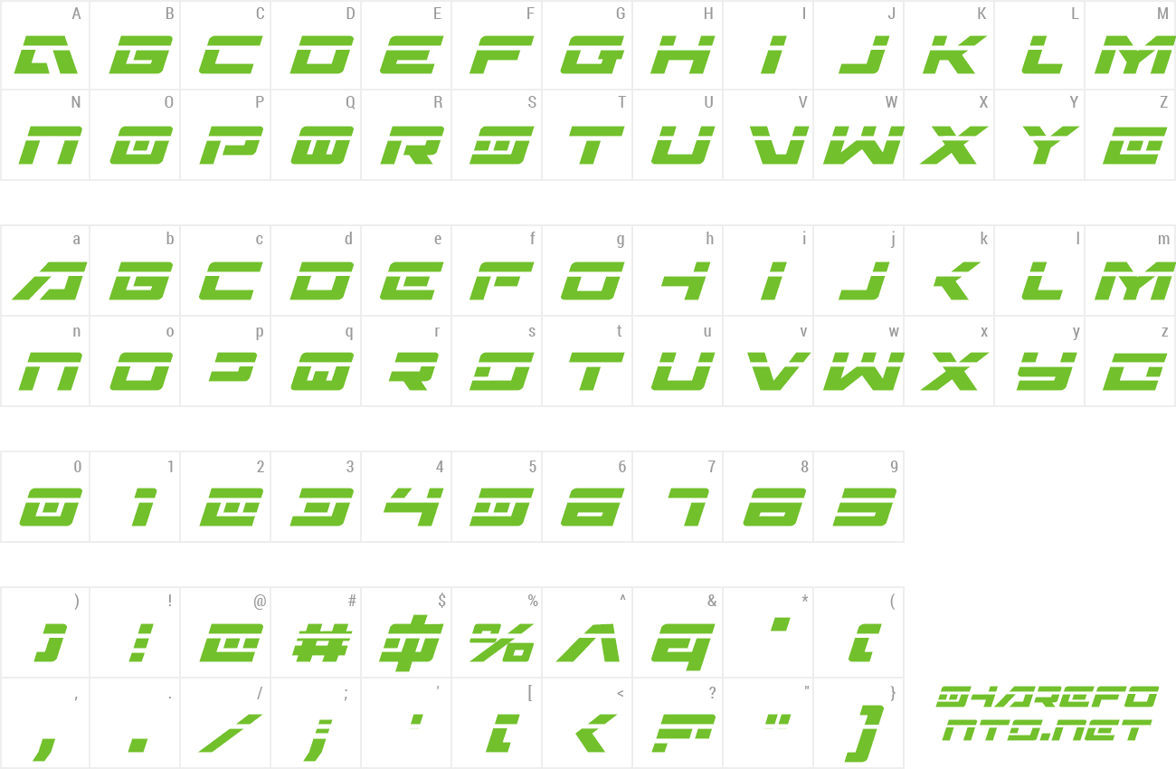 Font Wildcard Laser Italic preview