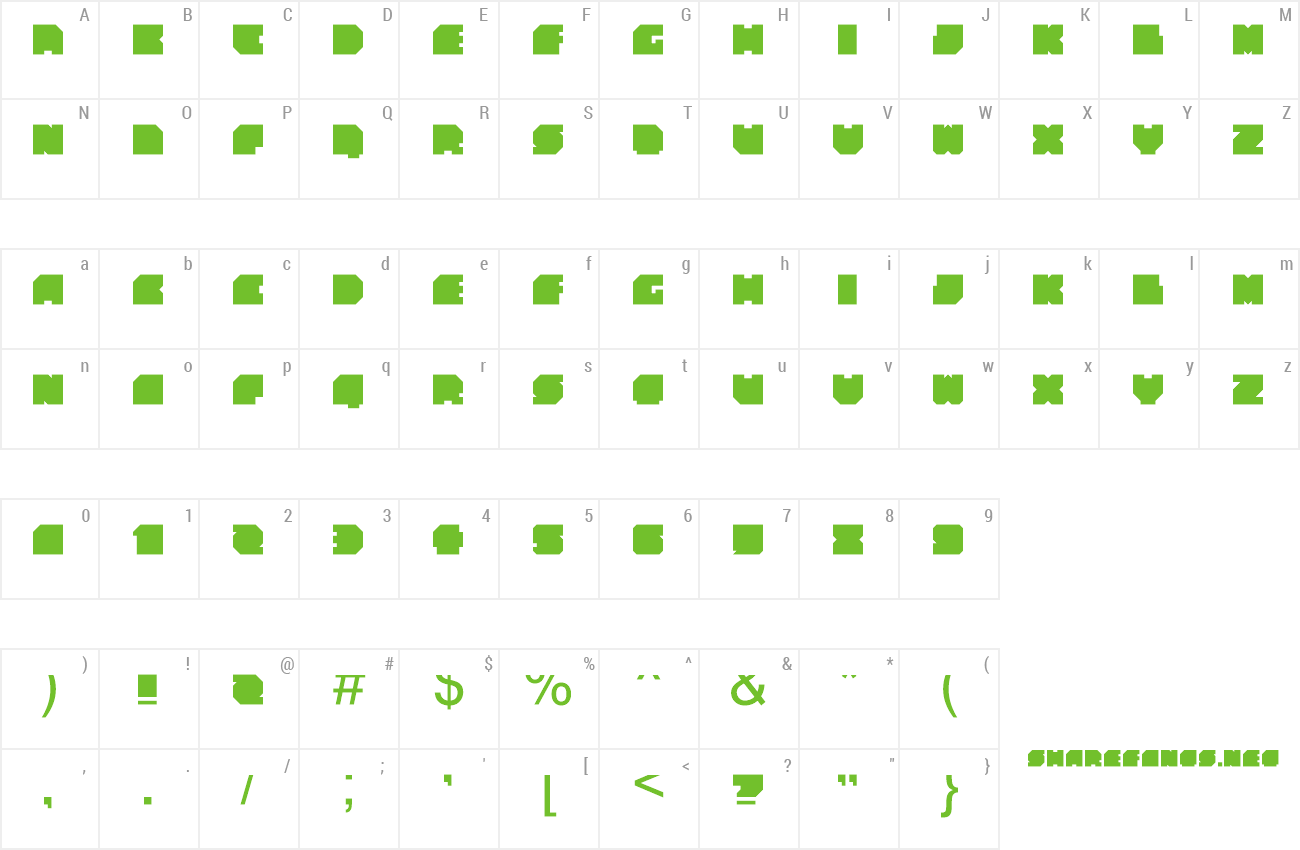 Font NoAccess - AACD Unique Types (BETA) preview