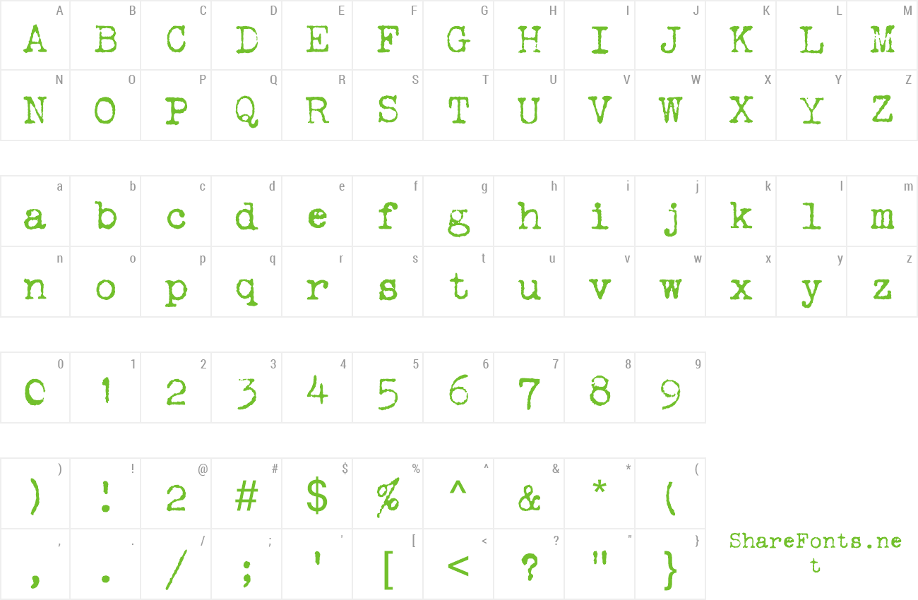 Font Corona 3 Typewriter preview