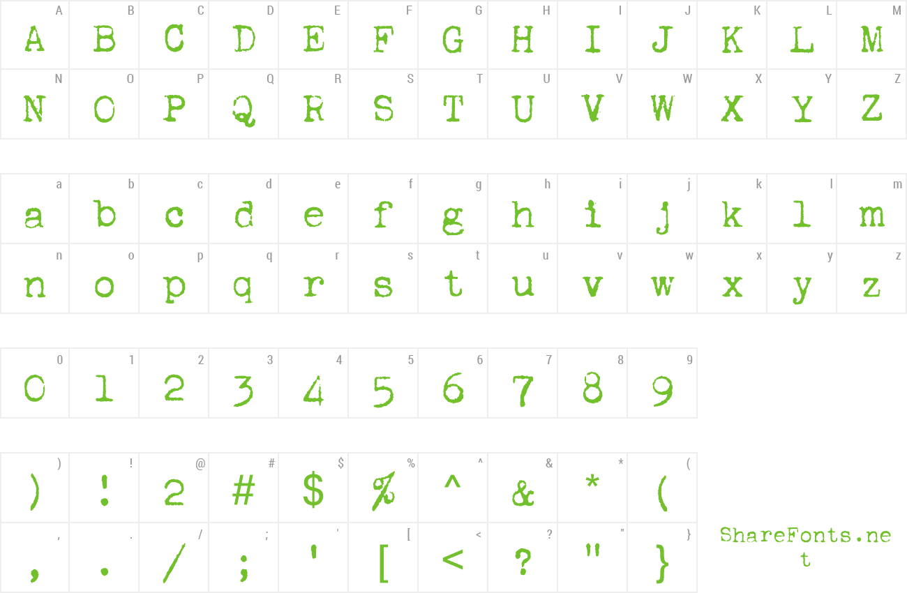 Font Corona 4 Typewriter preview