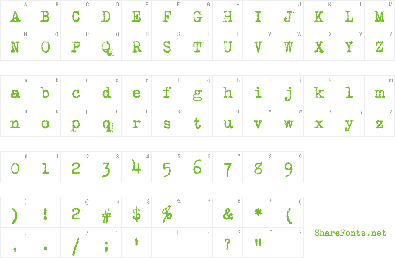 Font VintageTypewriter preview