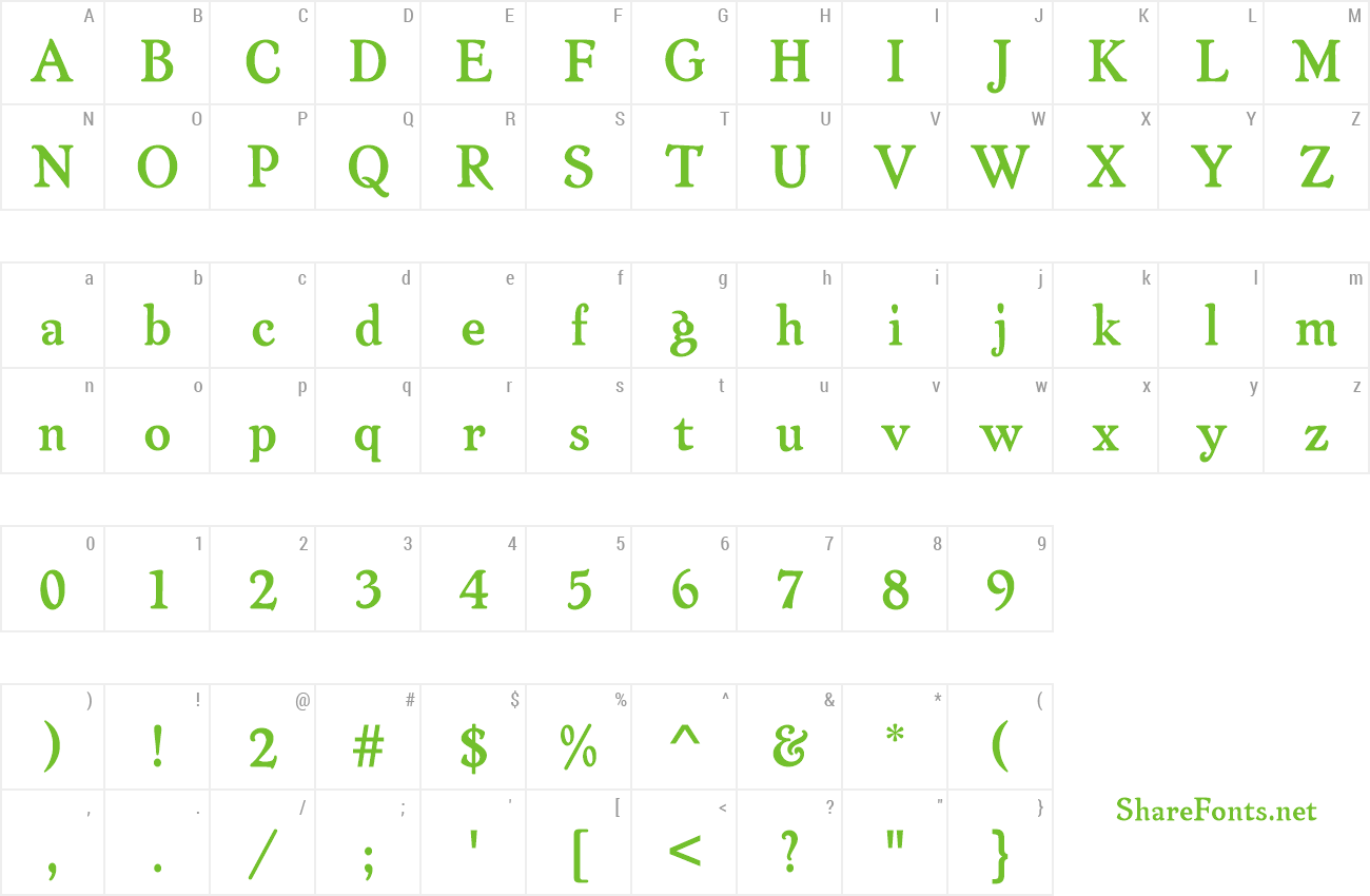 Font ArtcraftURWTBol preview