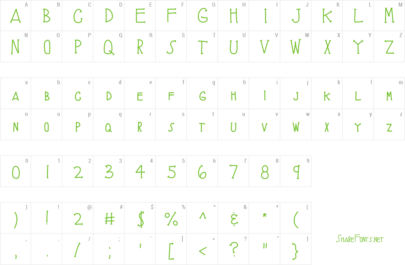 Font KB Brainy Skeleton preview