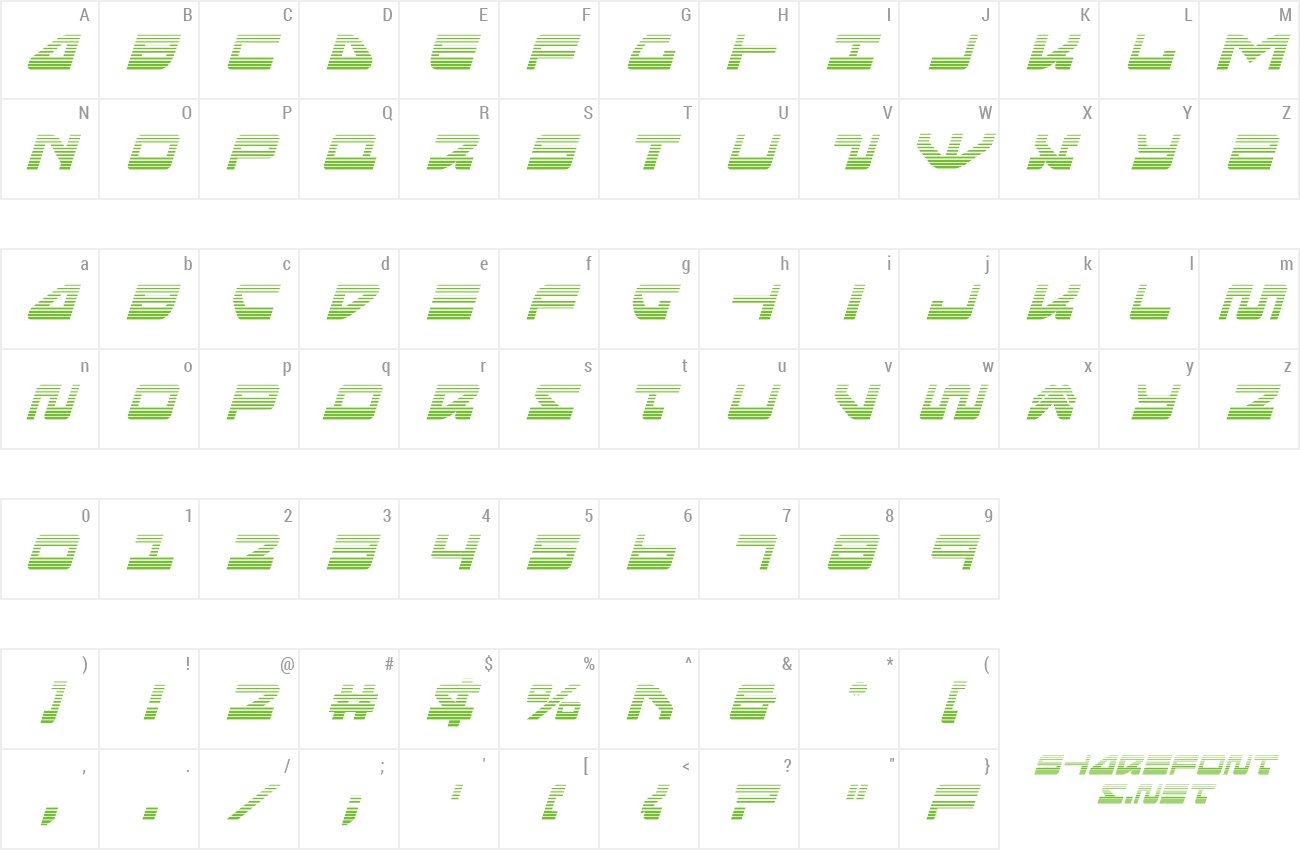 Font Searider Falcon Gradient Italic preview