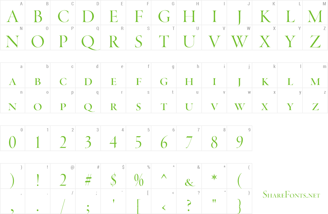 Font ThrohandRegular preview