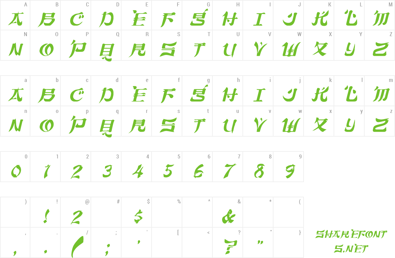 Font TokyoCaps preview