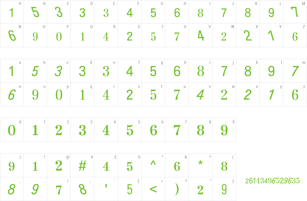 Font Topographische Zahlentafel BQ preview