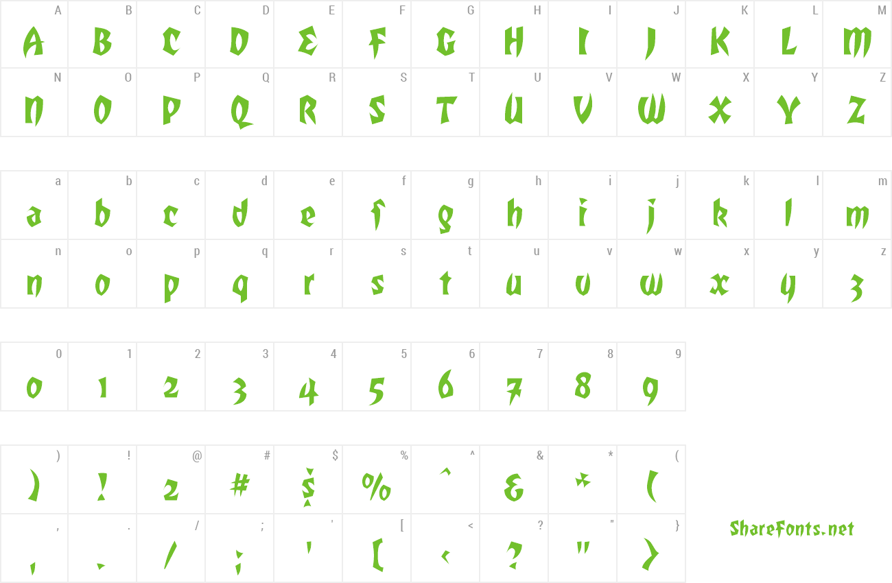 Font TotallyGothic preview