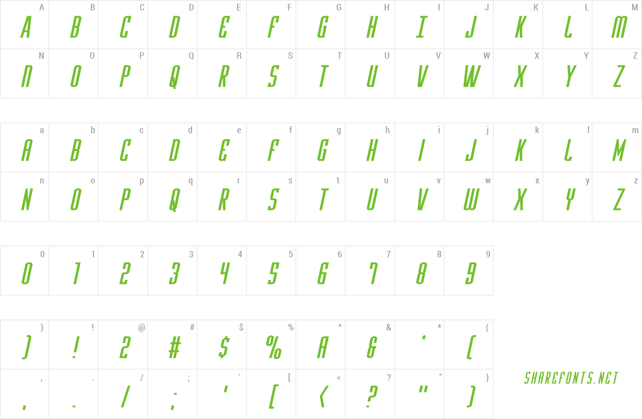 Font Y-Files Expanded Italic preview