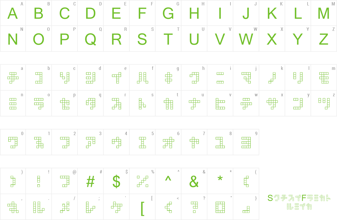 Font square type preview