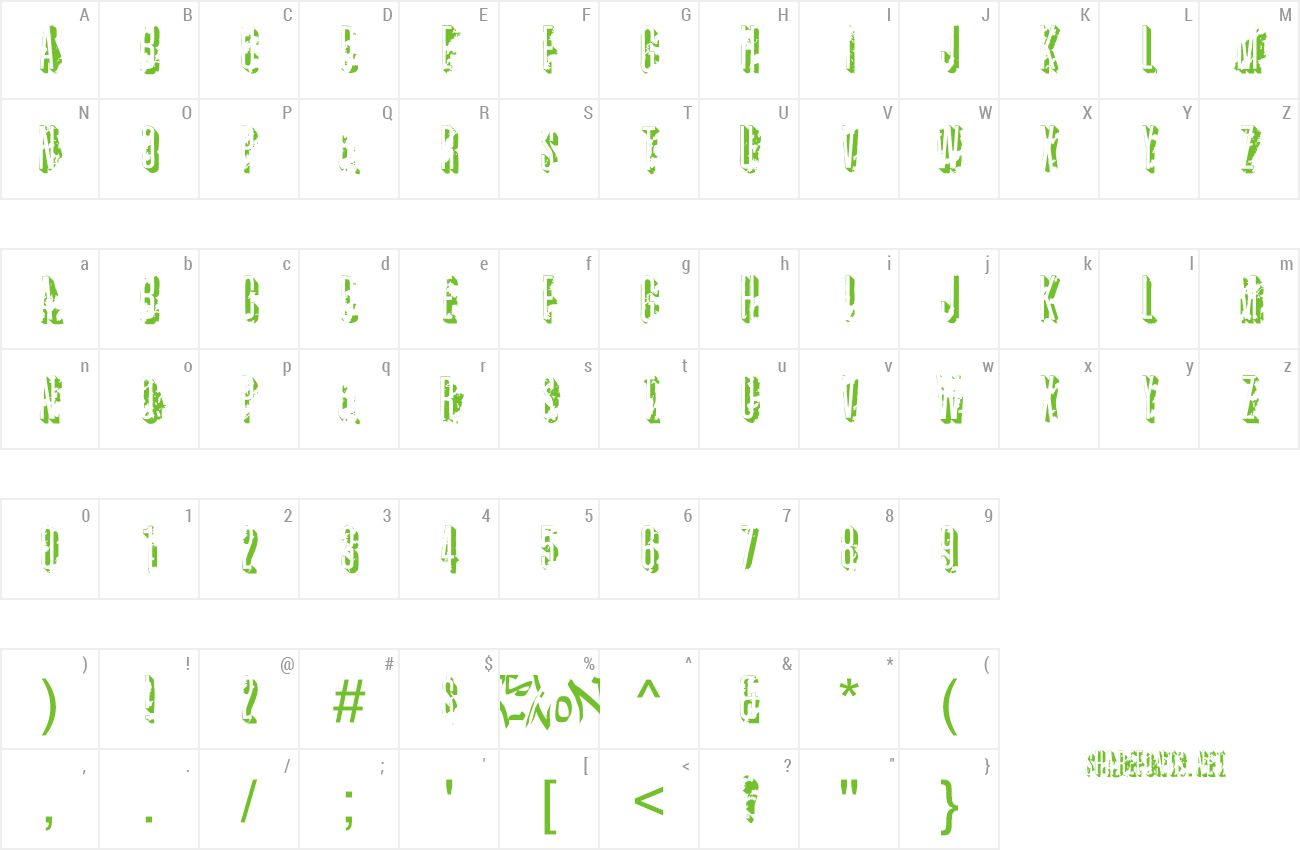 Font AZ Crushed preview