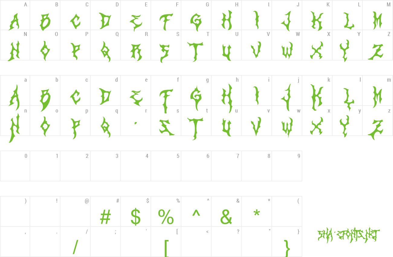 Font Zamruds preview