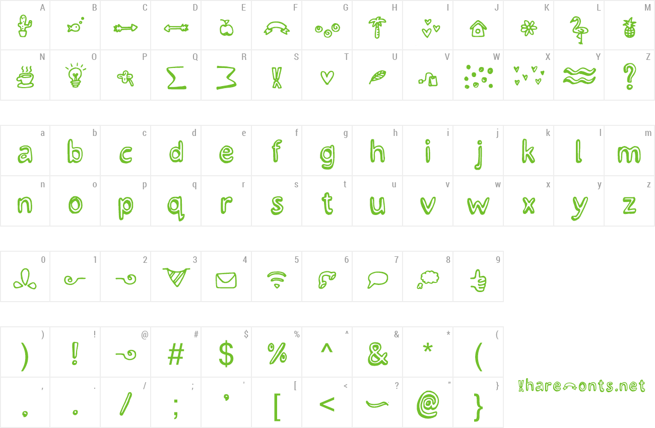 Font Lettertype Mies Crazy Icons preview