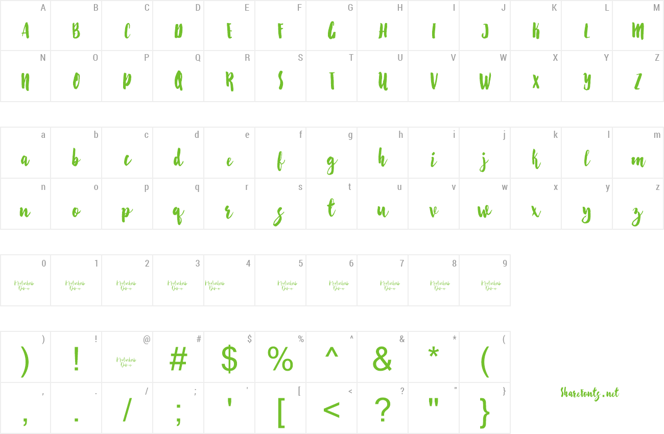 Font Starshine preview