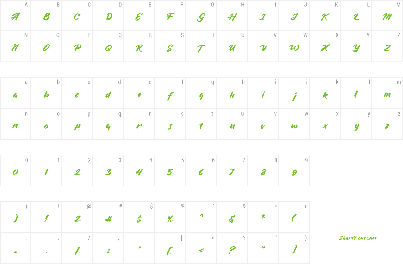 Font Bluesilky preview