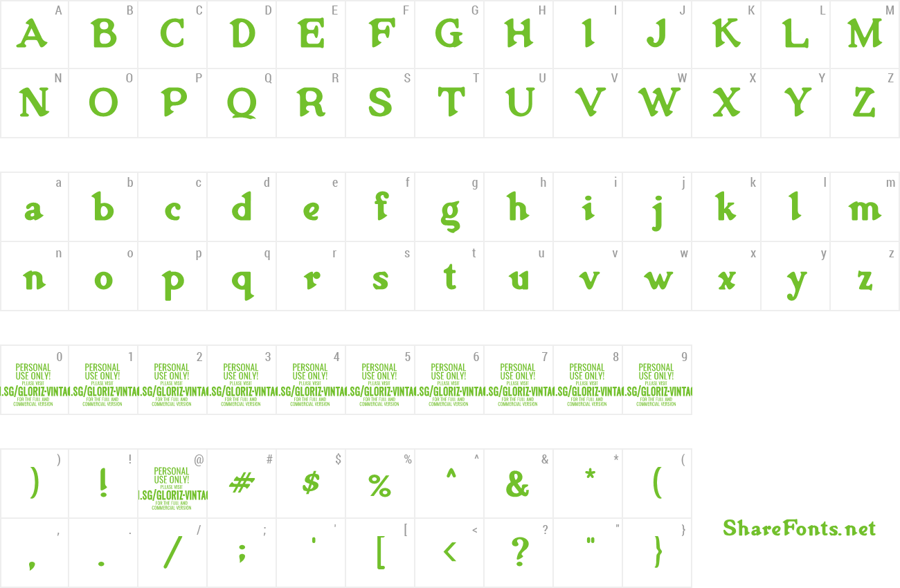 Font Gloriz Vintage preview