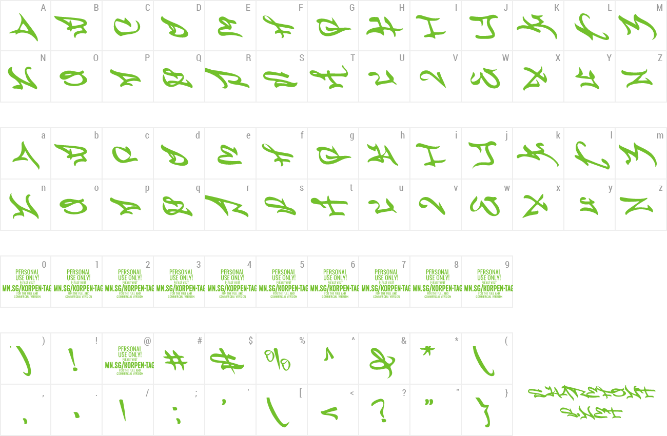 Font Korpen Tag preview