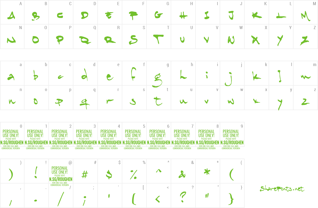 Font Roughen preview