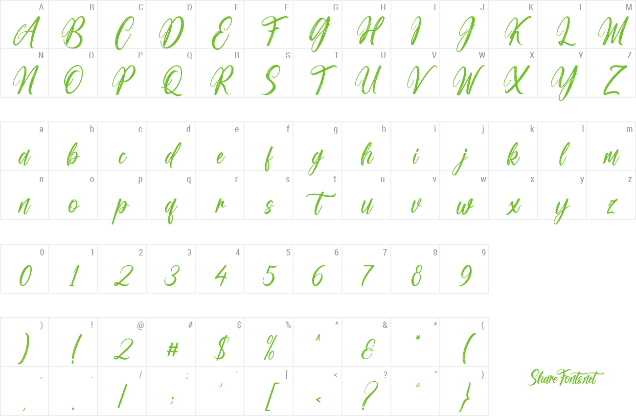 Font Brushell Silhouette preview