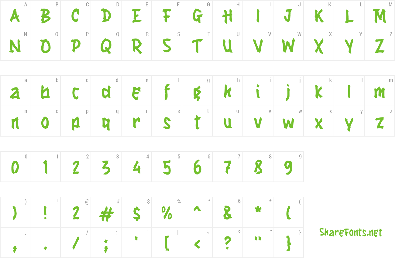 Font h Hachimaki preview