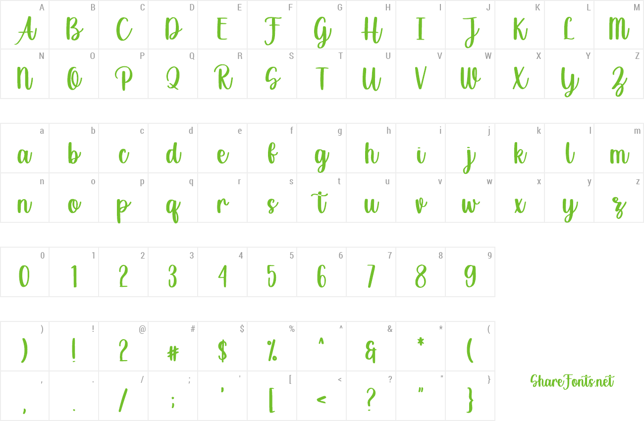 Font Bettermilk preview