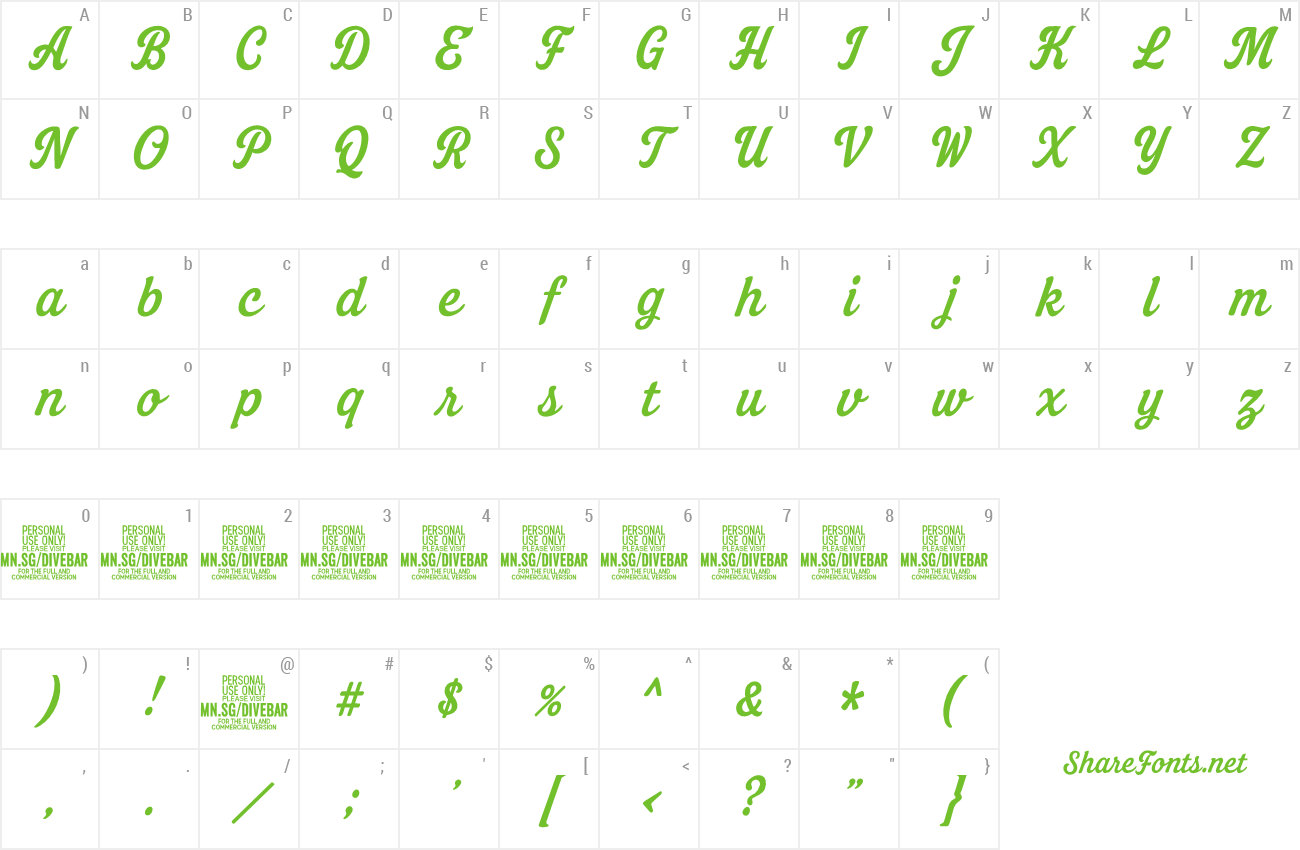 Font Divebar Vintage preview