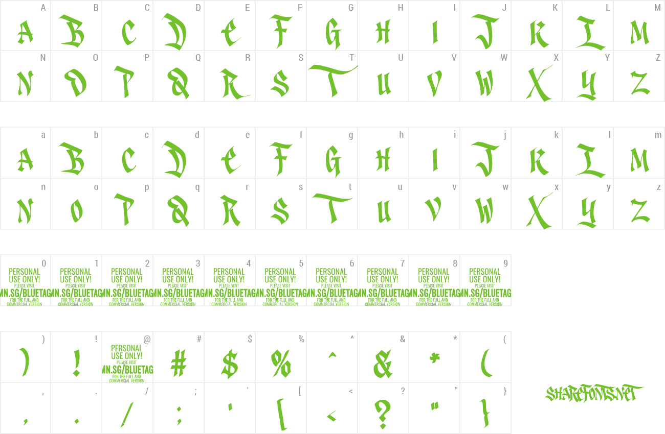 Font Bluetag preview