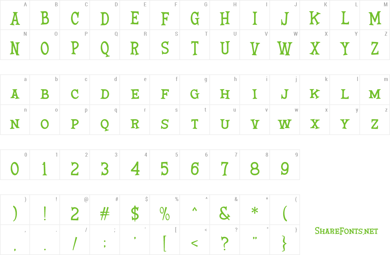 Font Fear Night preview