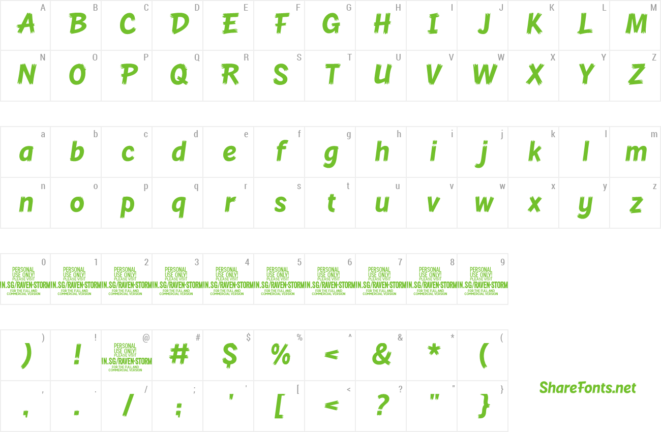 Font Raven Storm preview