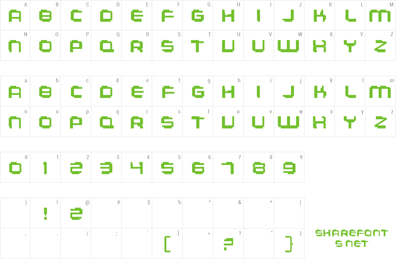 Font Aeogo Pixellated preview