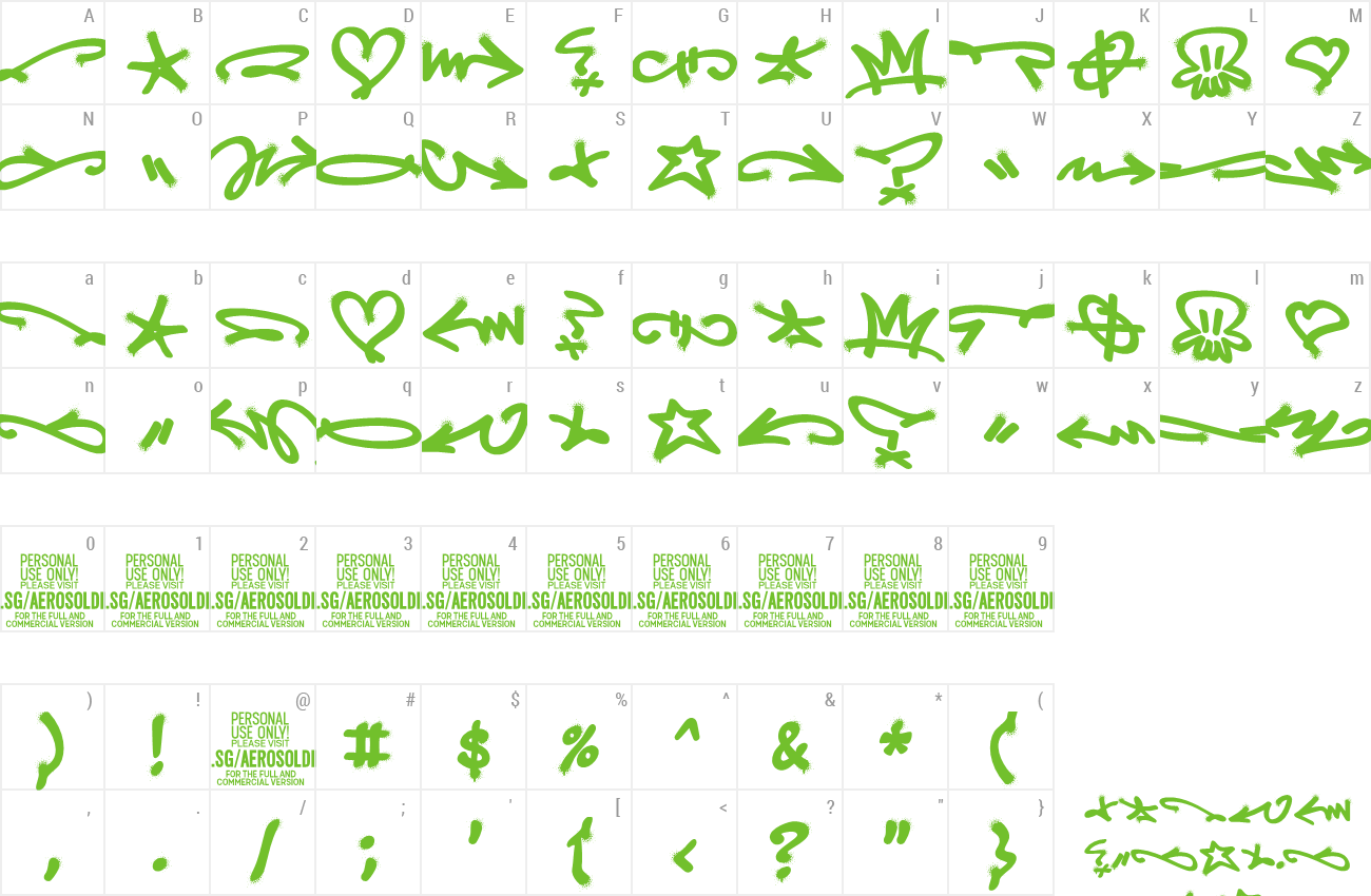 Font Aerosoldier preview