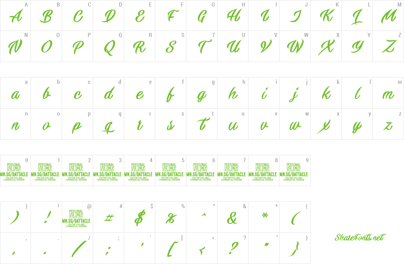 Font Dattacle preview