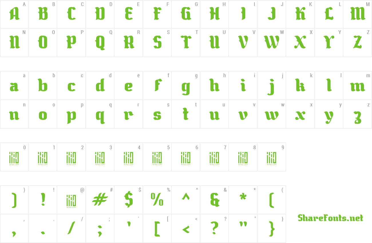 Font The Black Knight preview