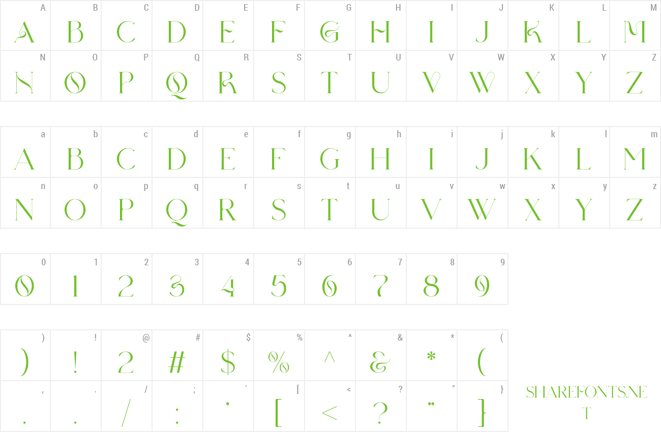 Font Varesha preview