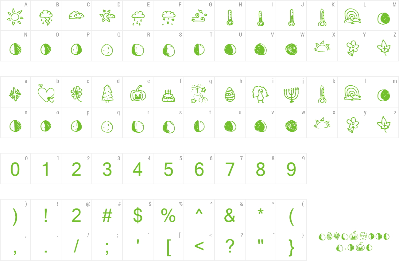 Font Weather Seasons And Holiday preview