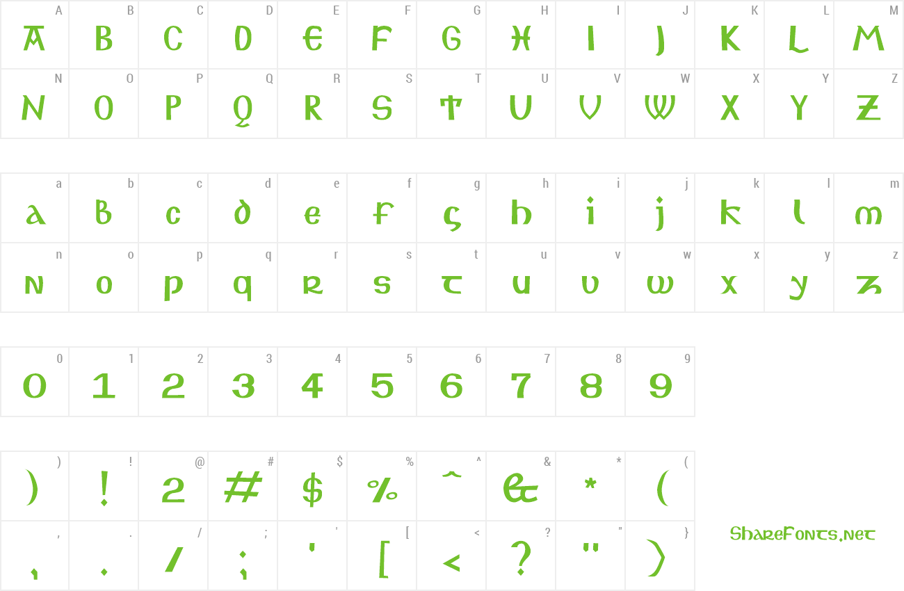 Font Spirit's Sword preview