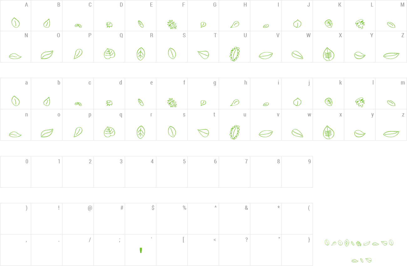 Font MTF Leaves preview