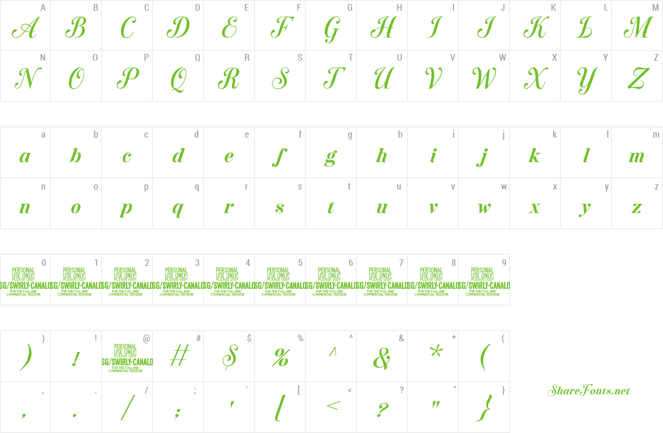 Font Swirly Canalope preview