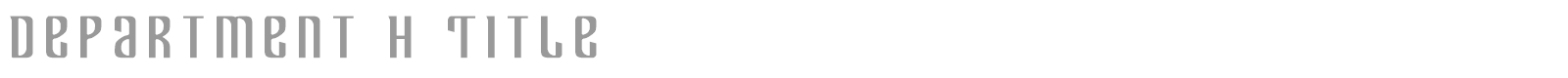 Department H + K font preview