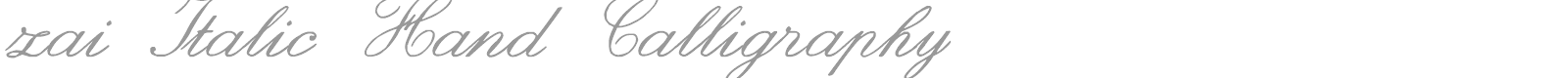 zai Italic Hand Calligraphy font preview