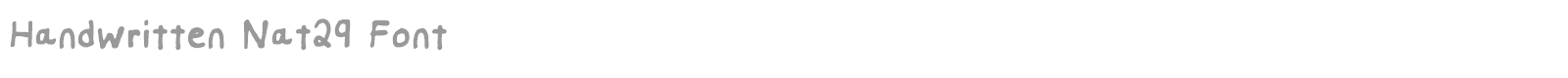 Handwritten Nat29 font preview