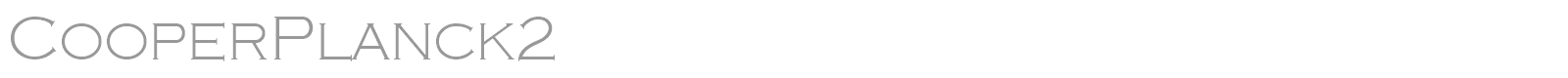 CooperPlanck2 font preview