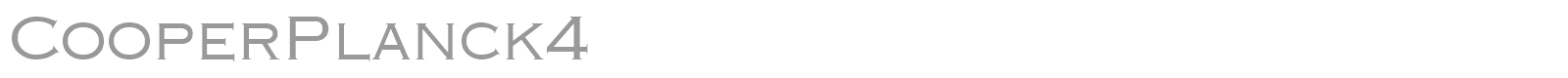 CooperPlanck4 font preview